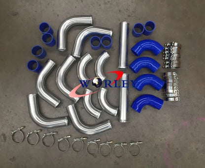 2" Aluminum Universal Intercooler Turbo Piping Hose T-Clamp Kit for Car