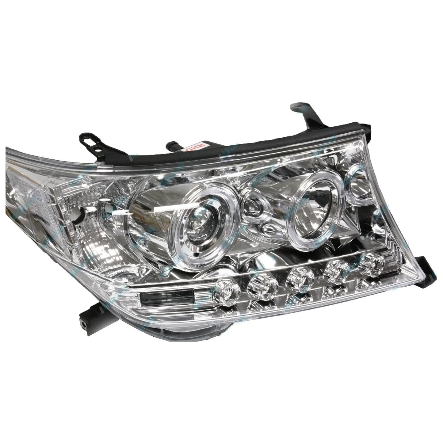 2 Headlights for Toyota Landcruiser 200 Series 07-15 Angel Eye Projector LED