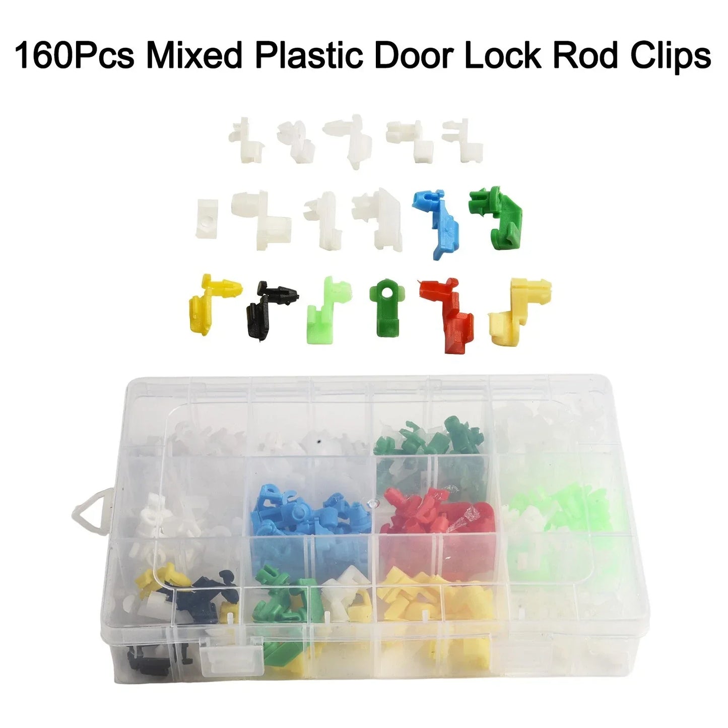 Door Lock Rod Clips 160Pcs Plastic for Vehicle