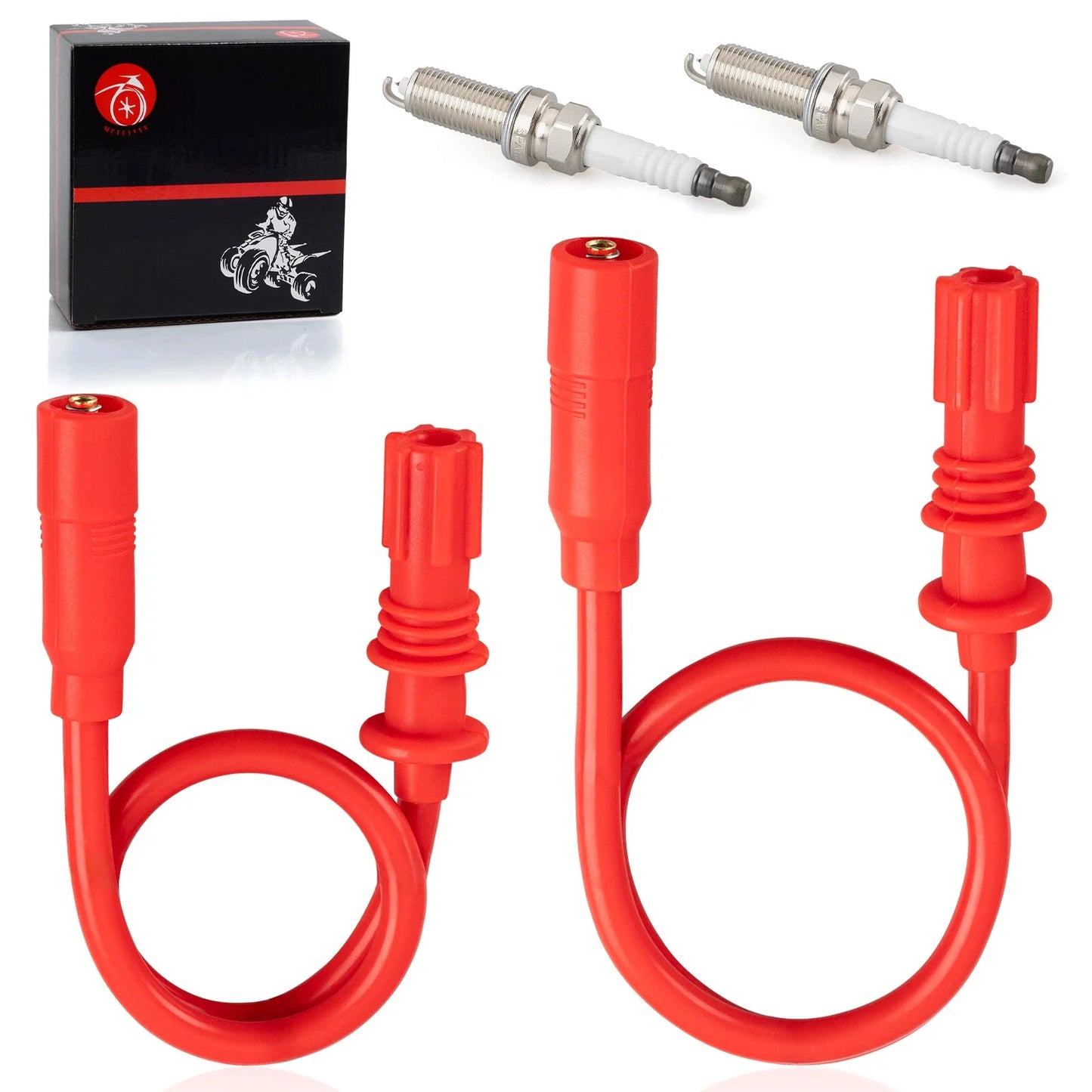 2 x Spark Plug & Cap & Wire Set for Polaris Sportsman 850 SP (2009–2013)