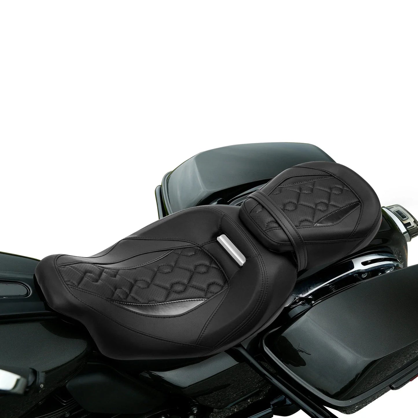 Black Two-Up Gel Seat for Harley Touring Road Glide (2009-2023)