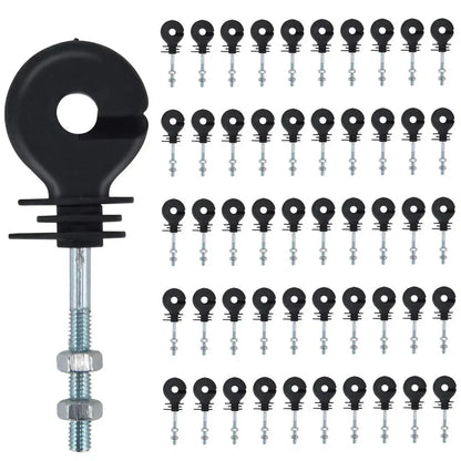 50 Pcs Insulated Electric Fence Insulation Screw M6 Ring Insulator