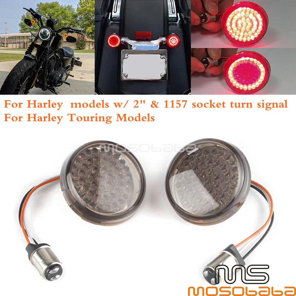 1157 Socket LED Turn Signal Lights for Harley Softail, Dyna, Sportster