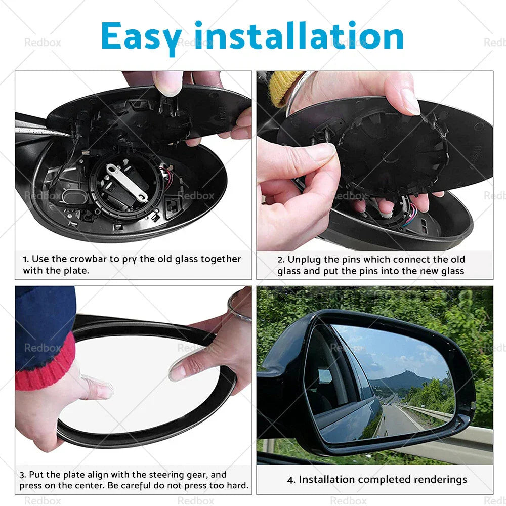 Right Side Mirror Glass with Back Plate for Toyota Yaris (2012-2019)
