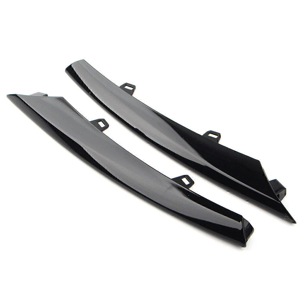 Gloss Black Front Side Grille Bumper Molding Trim for Jaguar XJ (2010-2015)
