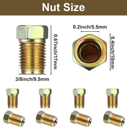 3/8" x 24 Brake Line Fittings Kit for 3/16" Brake Lines