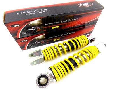 195mm Rear Shock Absorbers for PY50 PEEWEE  - Yellow/Chrome