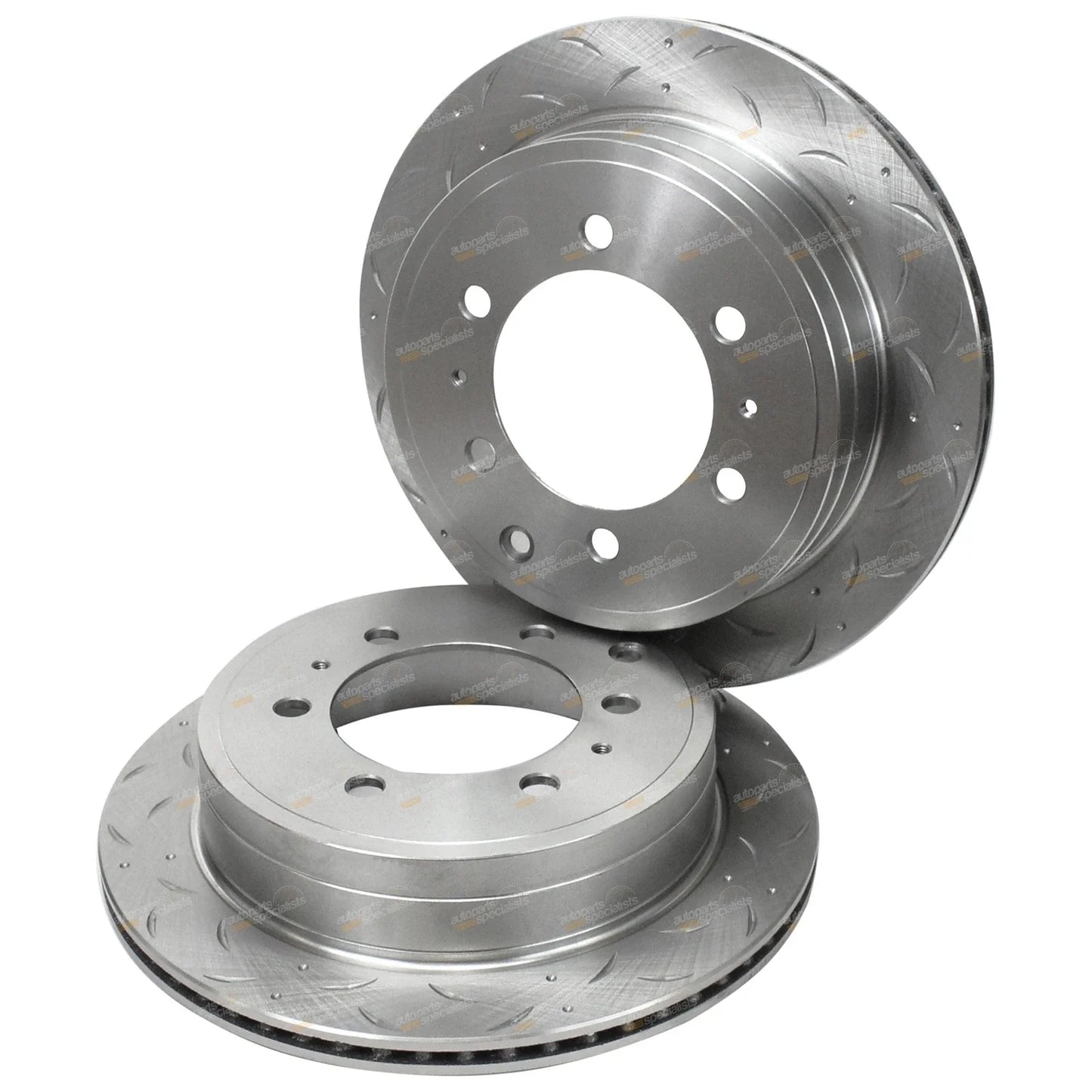 2 Rear Drilled Slotted Brake Rotors for Toyota Prado (1996–02)