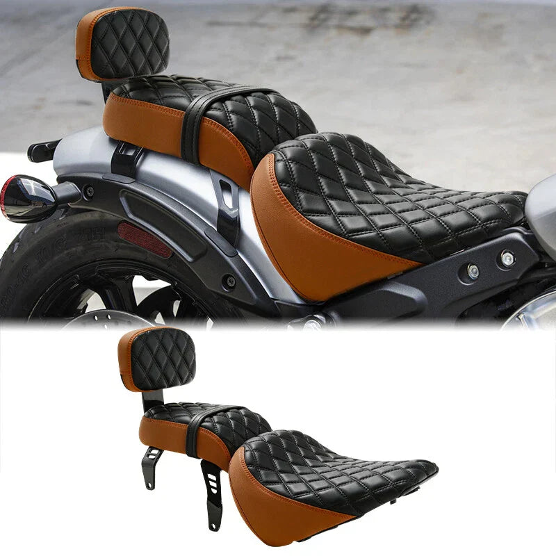 Driver & Passenger Seat w/ Backrest for Indian Scout Bobber (2018-2023)