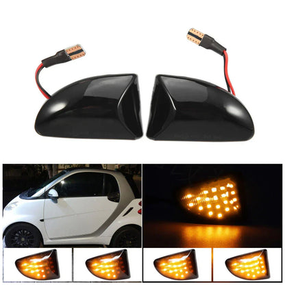 Smoke Lens LED Turn Signal Side Marker Lights for Smart Fortwo (2007-2014)