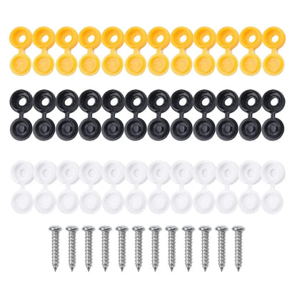 Weather Resistant Plate Screws and Hinged Covers for Car Number Plate Fixing