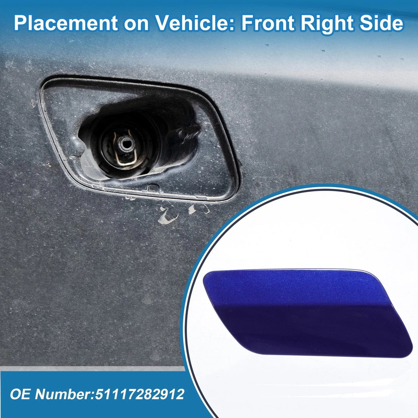 Front Right Washer Nozzle Cover Cap for BMW 640i (2012-2015)