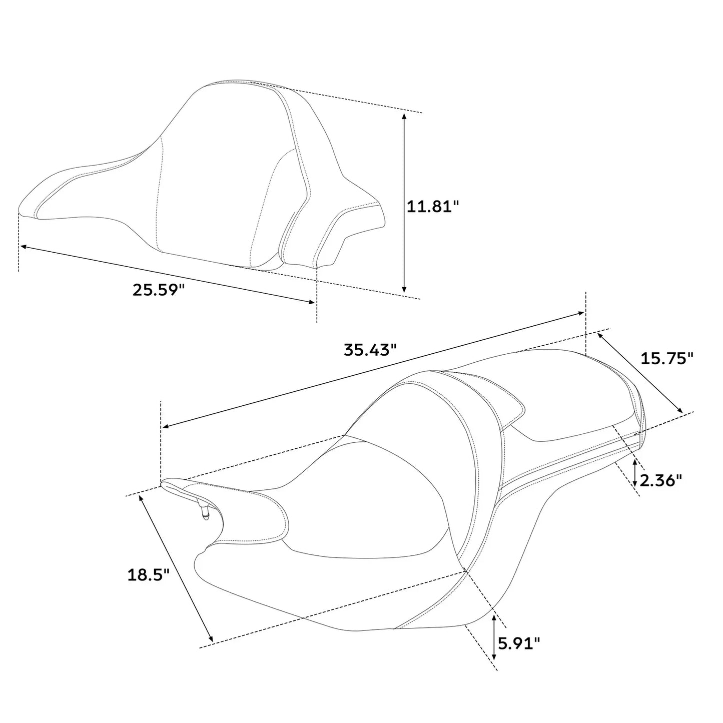Driver & Passenger Seat Backrest for Honda Goldwing 1800 Tour (2018-2020)