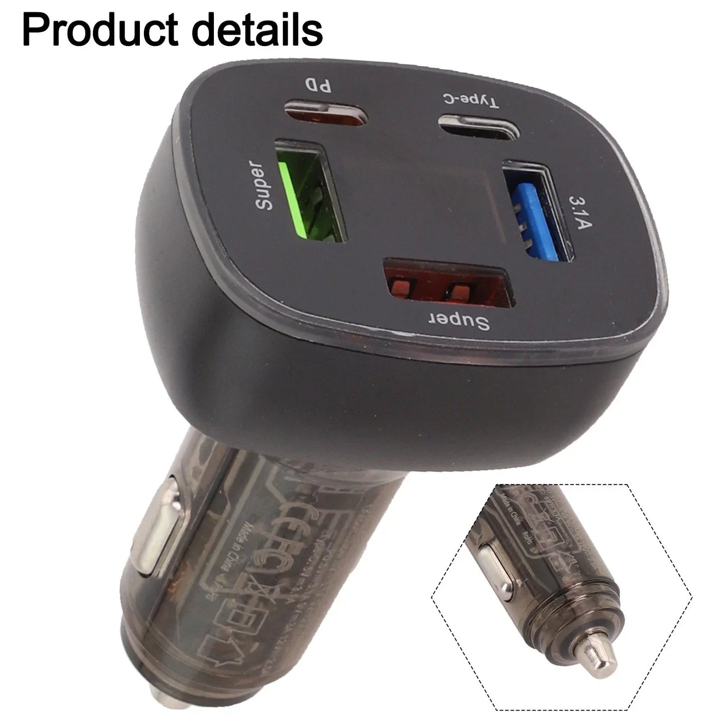 5-Port 95W Car Charger for USB Charger Adapter