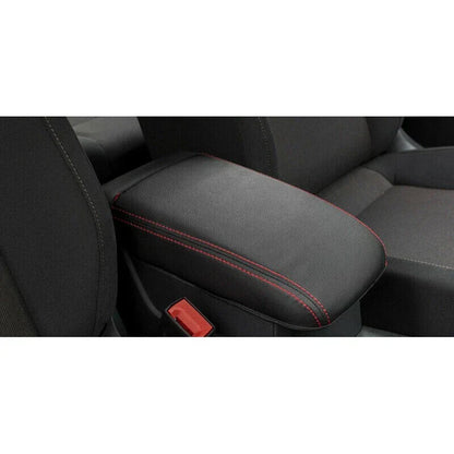 Armrest Box Cover Microfiber Leather Red Line Wear-Resistant