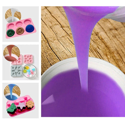 Liquid Silicone Rubber Mould Making Kit 1Kg 2Kg 5Kg 10Kg - Purple
