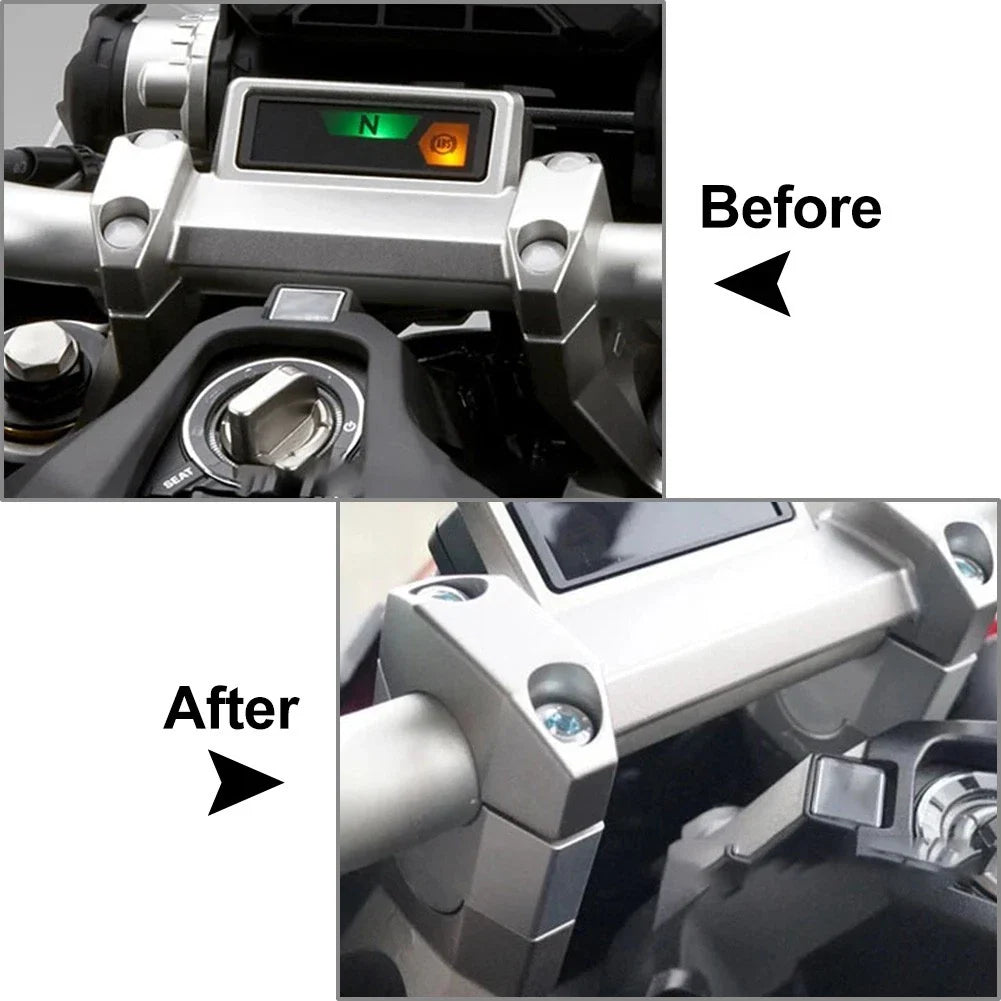 Handlebar Riser Clamp Mount Adapter Silver for Honda ADV 150 160 (2017-2023)