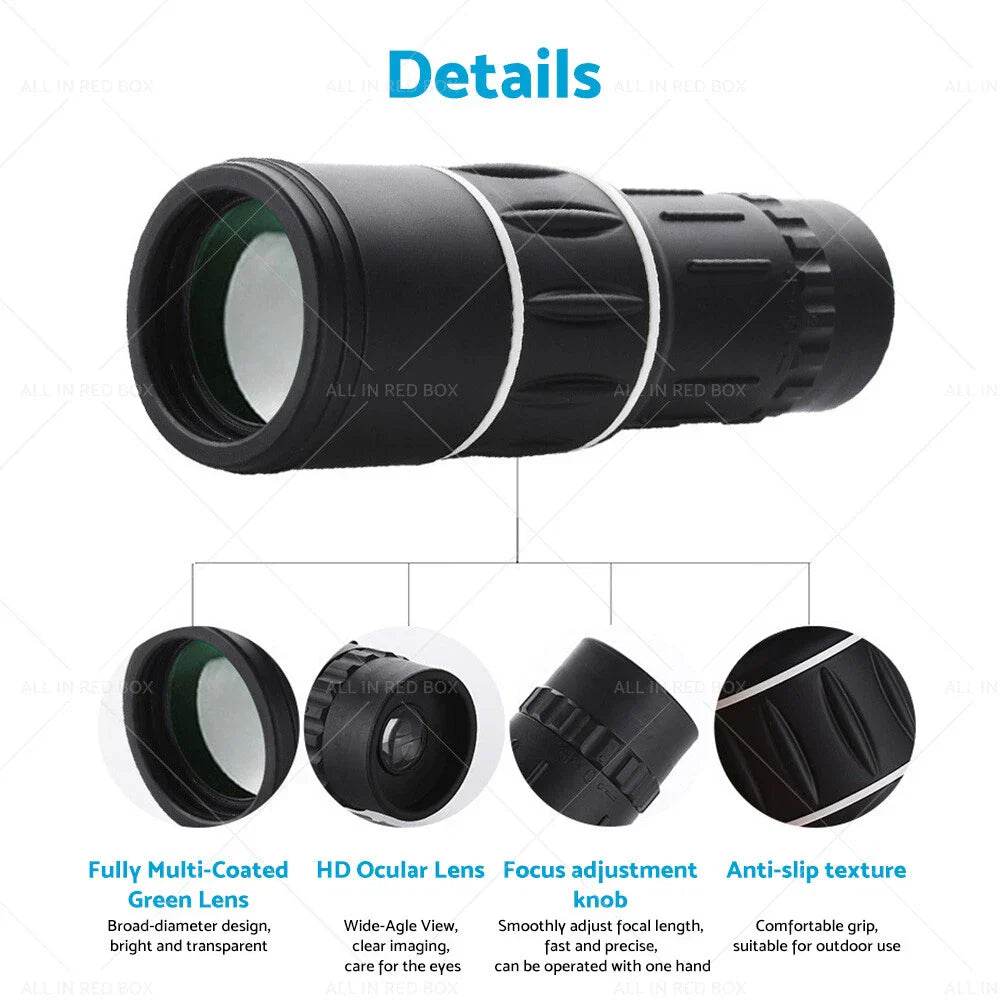 High Powered Wide Angle Monocular Telescope for Night Vision