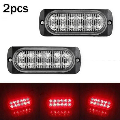 2 x Rear Red Fog 12Led Lamp Lights 12V To 24V for Truck Car/Van/Bus/Cab