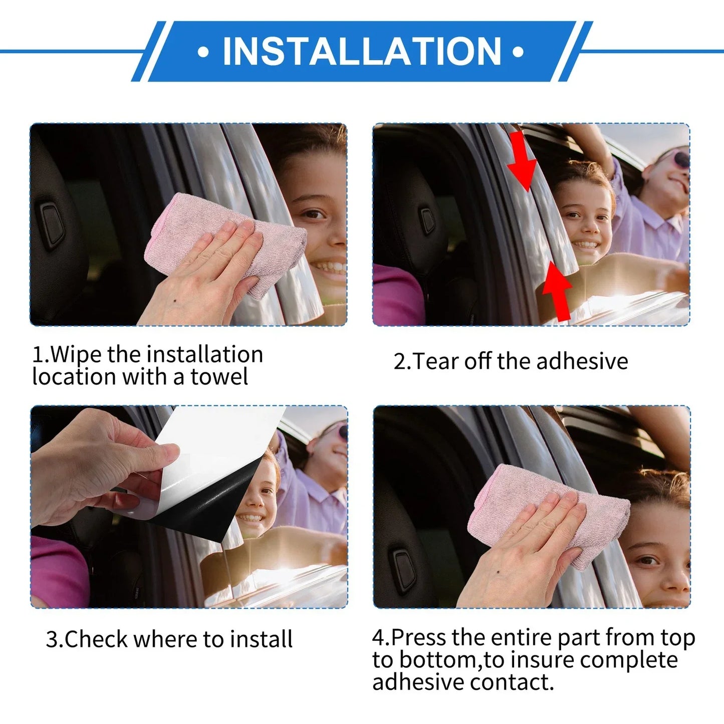 6 Pcs Door Pillar Window Trim for Hyundai Palisade (2020-2023) Carbon Fiber