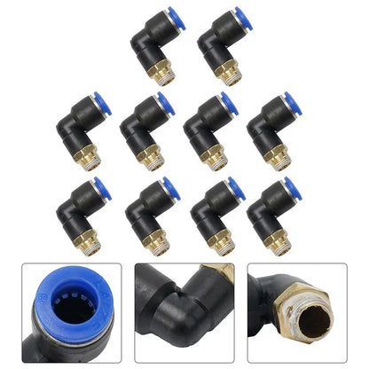 10 x External Thread Elbow Quick Connector 1/8 L Fitting Connector