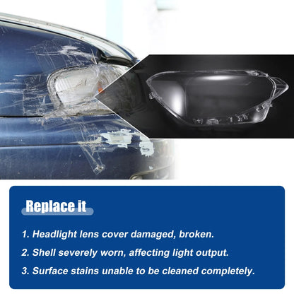 1 Pair Headlight Clear Lens Shell Cover for BMW F20 (2012-2014)