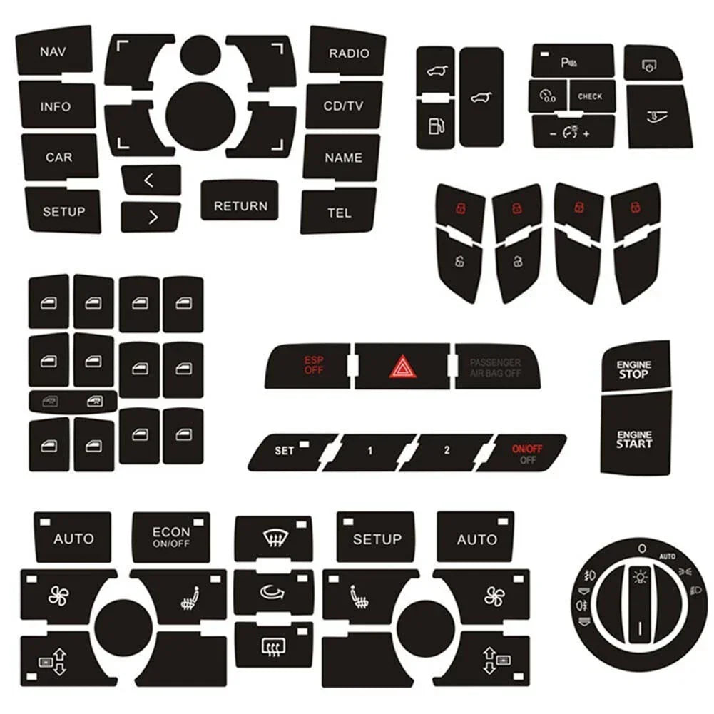 Improved Functionality Button Repair Sticker for Audi Q7 (2007–2015)