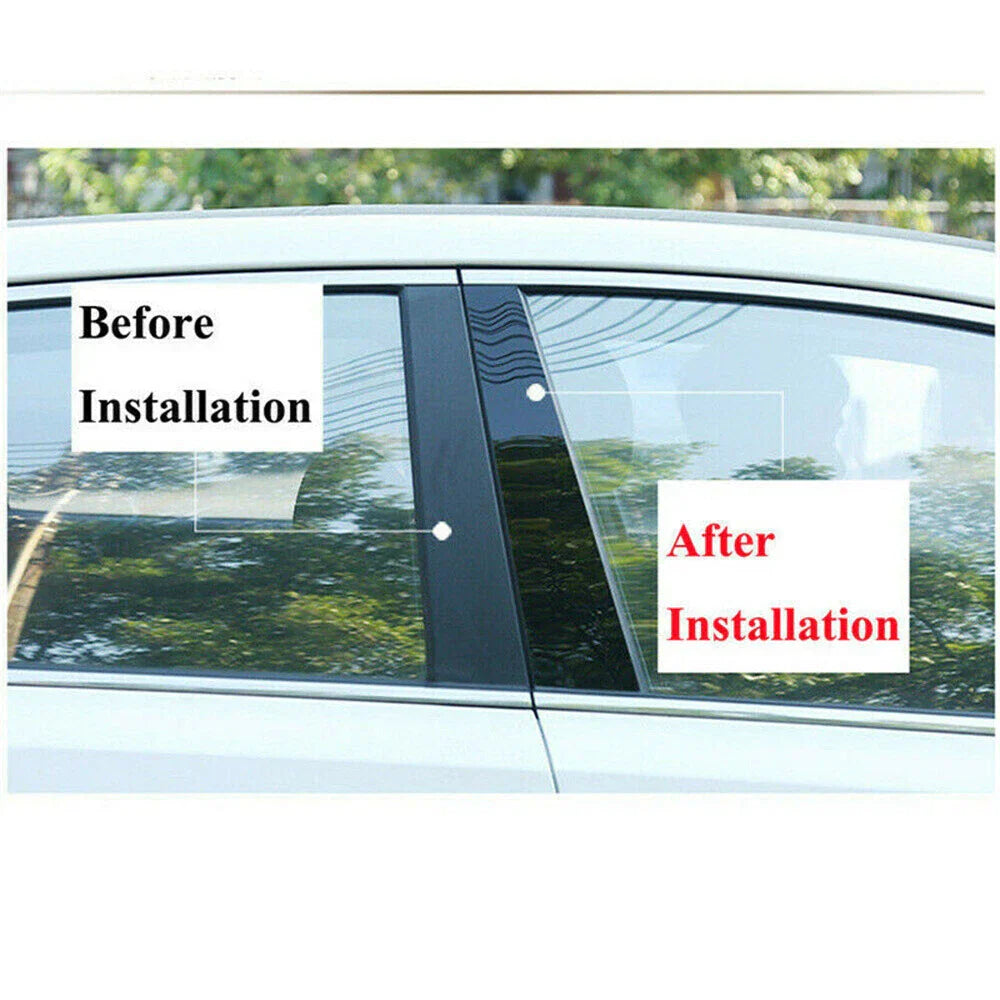 Glossy Black Door Window Pillar Post Covers for Honda Fit Jazz (2014-2019)