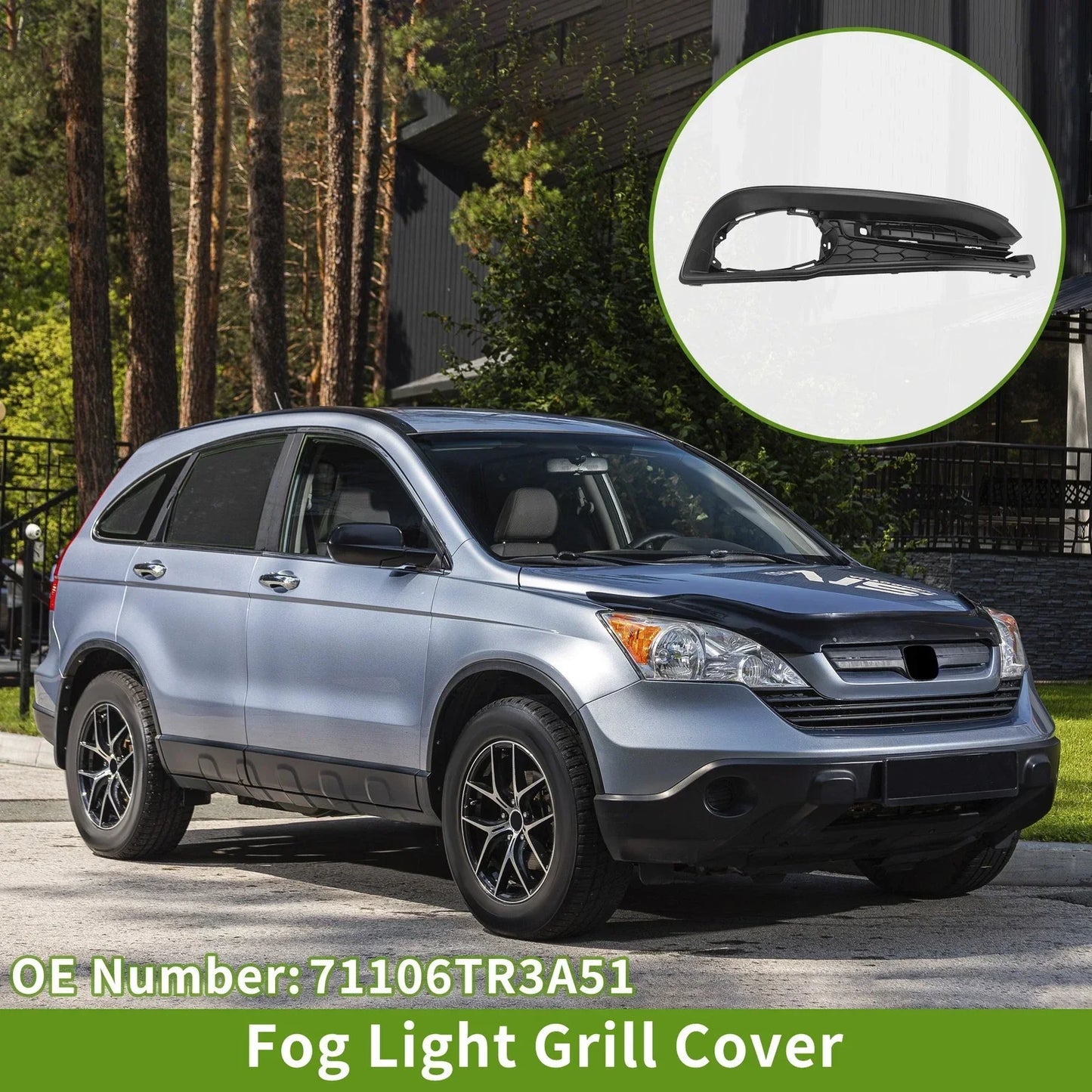 Right Front Fog Light Grill for Honda Civic (2013-2015)