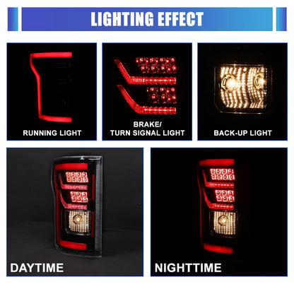Clear Full LED Tail Lights Brake Lamps for Ford F-150 (2015-2017) Left & Right