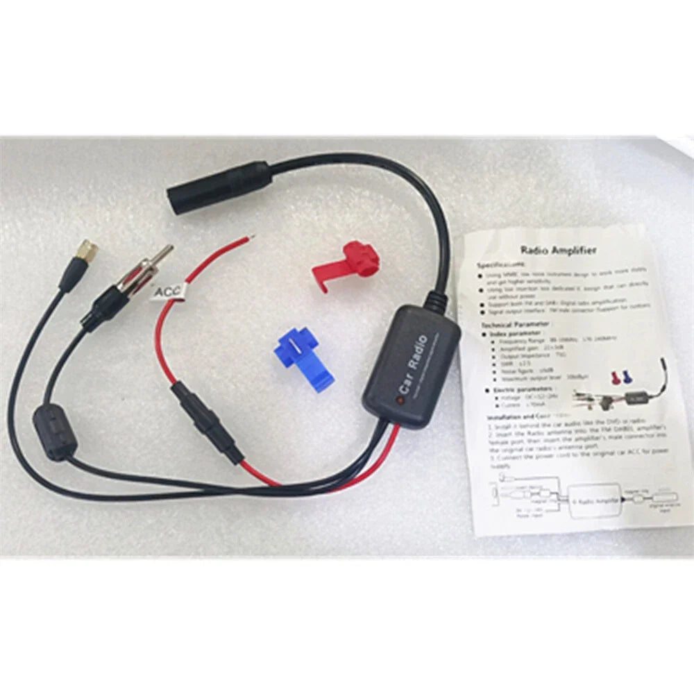 DAB+ AM/FM Digital Radio Signal Amplifier Booster for AU Stereo Antenna 12V-24V
