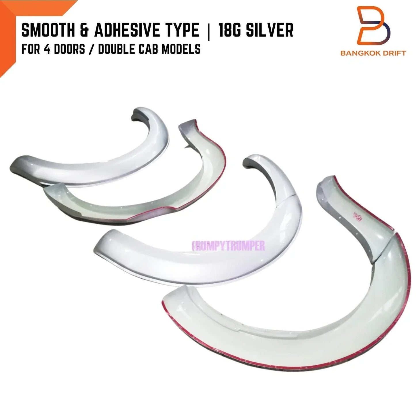 18G Silver Fender Flares for Ford Ranger T6 PX1 XLT XL XLS Wildtrak (12-15)