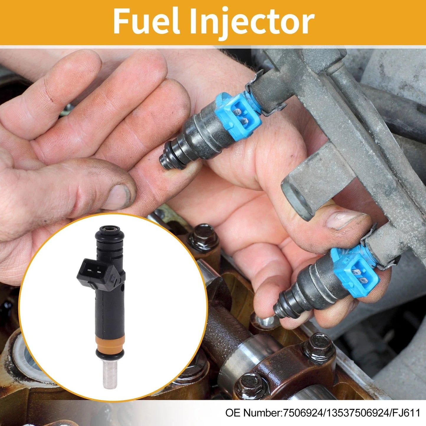1 Pcs Fuel Injector for BMW 7 Series E65 V8 (2002-2003)