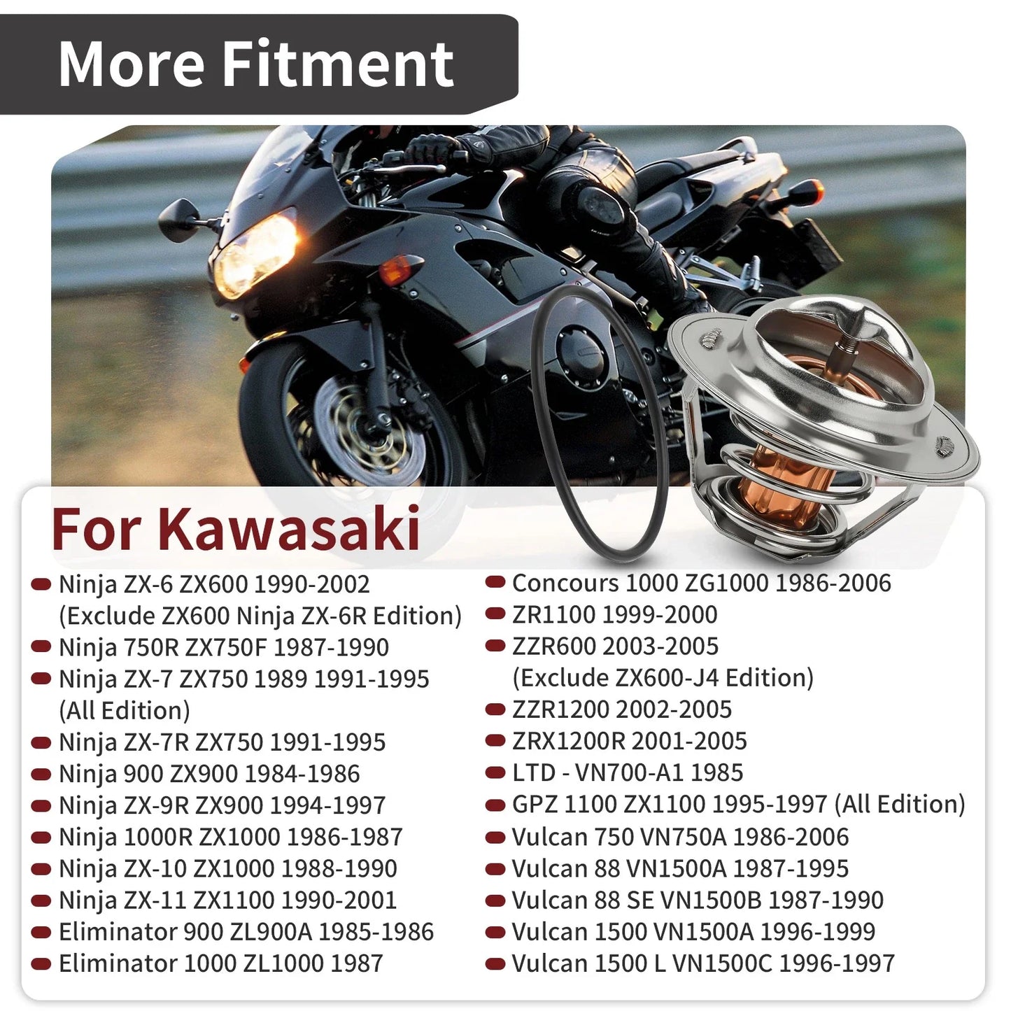 Thermostat for Kawasaki Ninja ZX-6 ZX600 Ninja ZX-7 ZX750 (1989-2002)