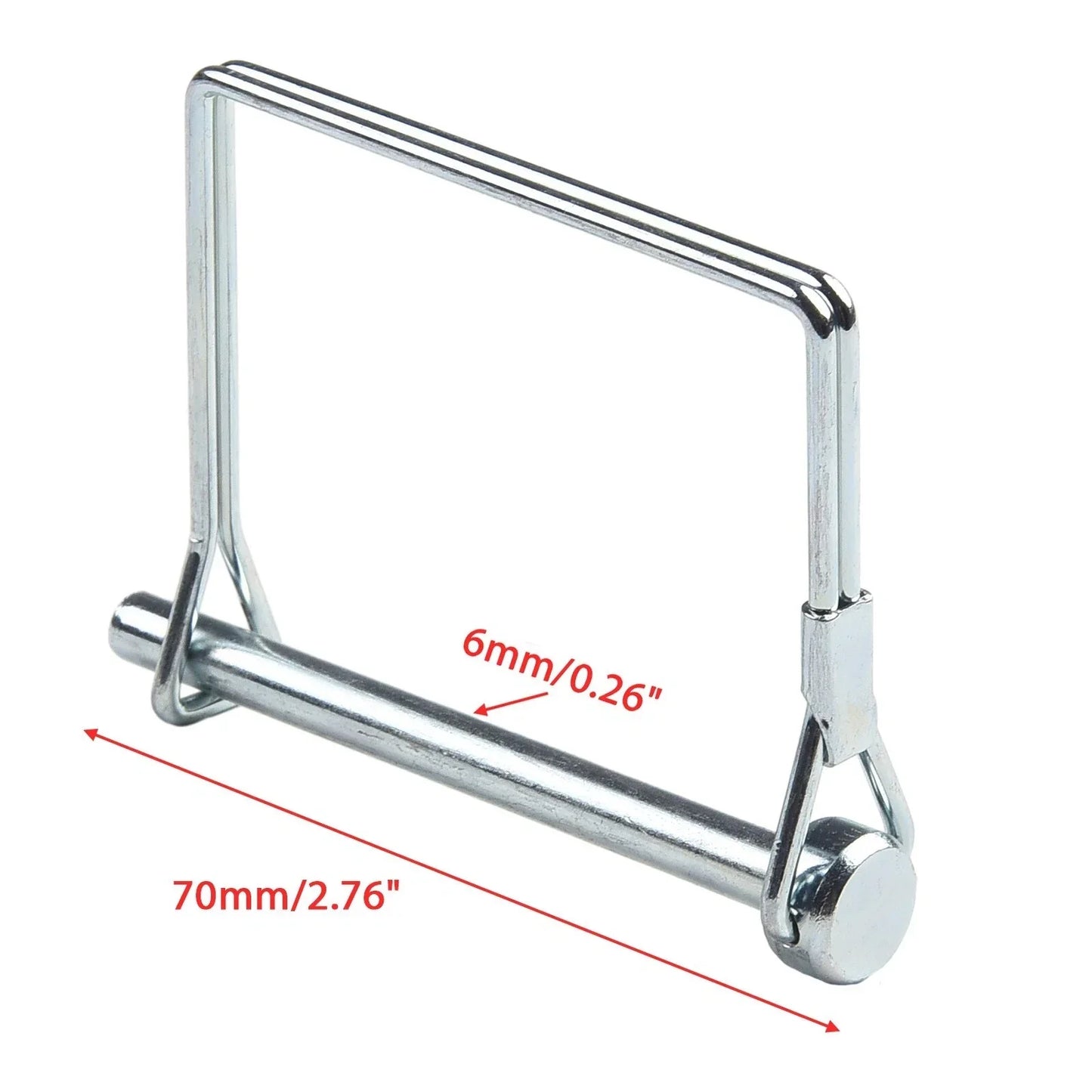 Trailer Coupler Hitch Pin Lock / 10x M6×70mm / Square Shape