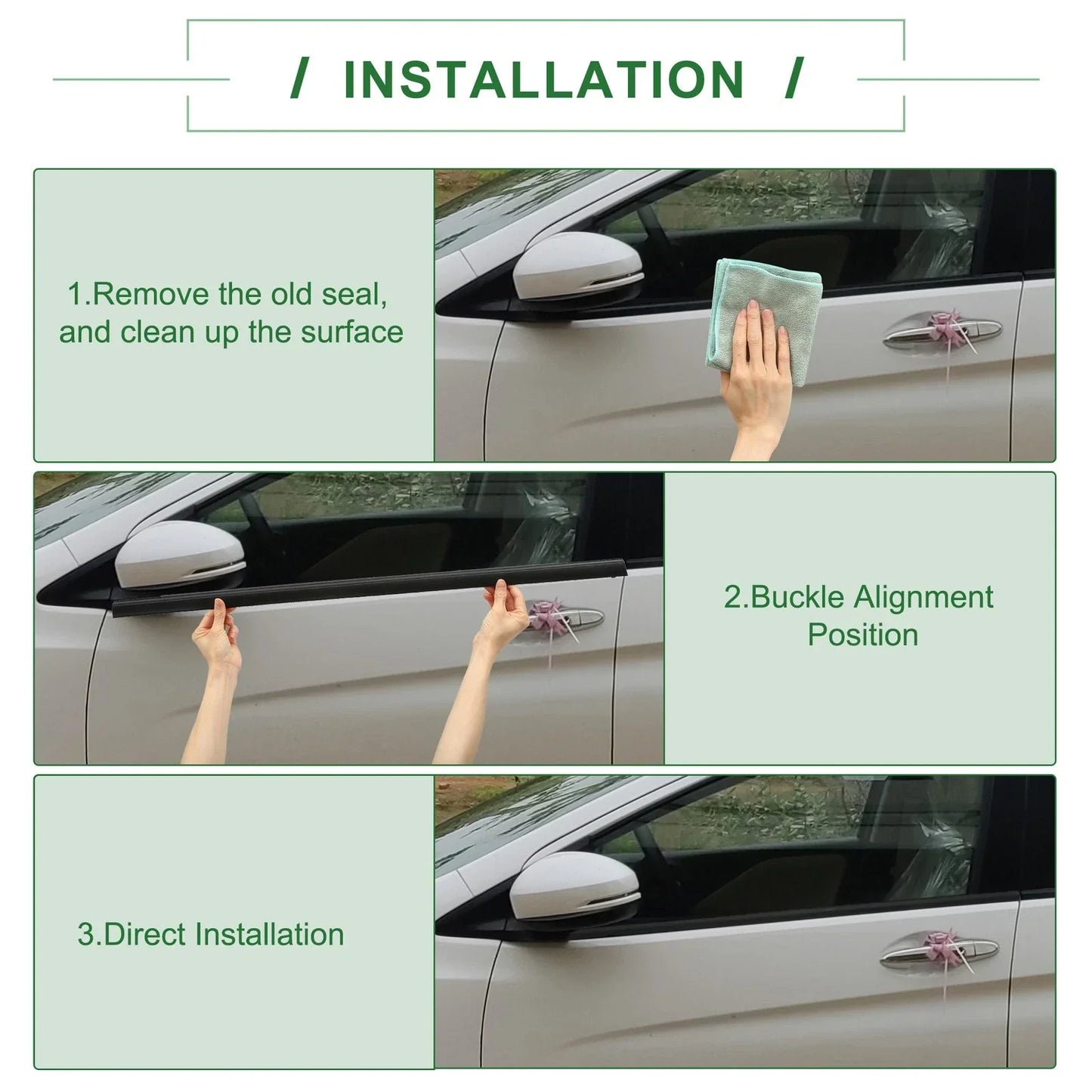 2 x Rear Weatherstrip Window Seals for Honda Civic (2017-2020)