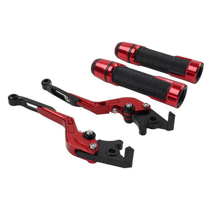 Red Extendable Brake Clutch Lever Grip Set for Yamaha YZF R1M R1S (2015-2023)