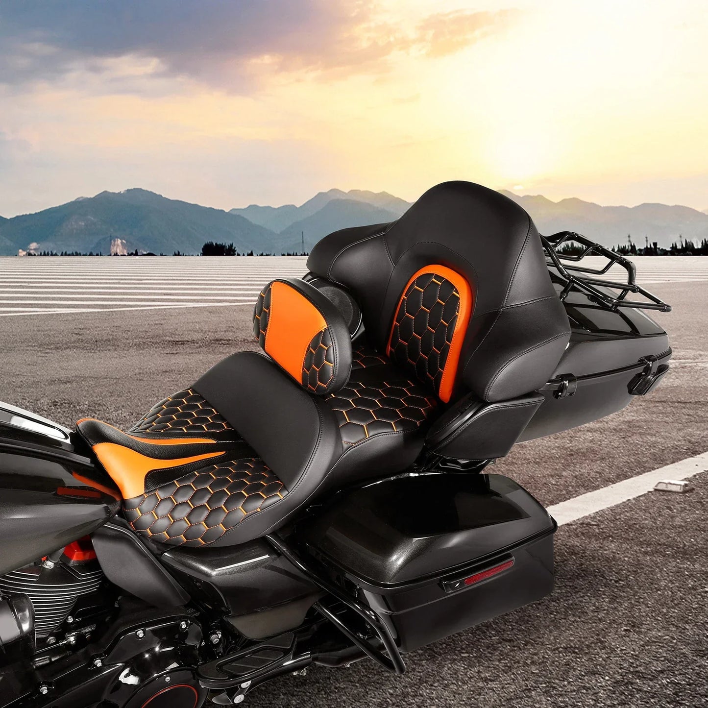 Driver Passenger Seat & Backrest for Harley Street Electra Glide (2014-2023)