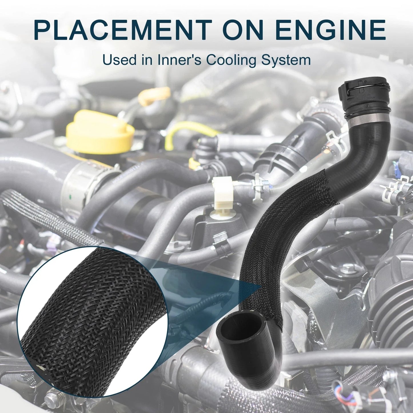 Radiator Hose for BMW 535i Engine Coolant Water Hose Black 1 Pc