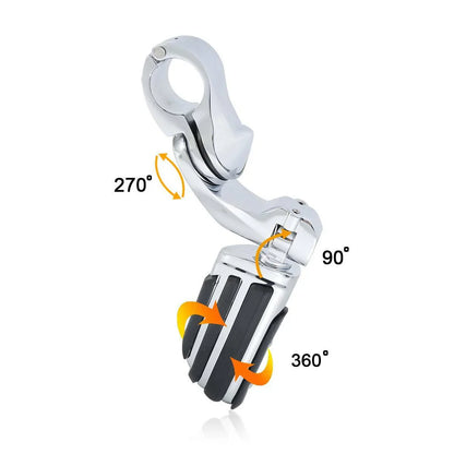 1-1/4" Short Angled Mount Highway Engine Guard Footpegs for Harley Touring (2009-2023)