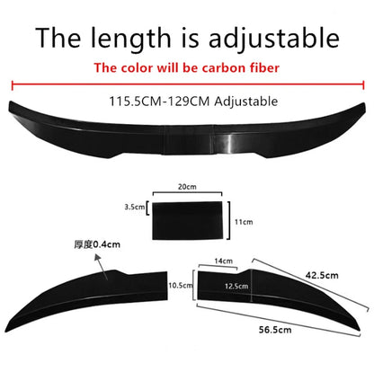 Adjustable Carbon Fiber Rear Trunk Spoiler Lip for Universal Fit (N/A)