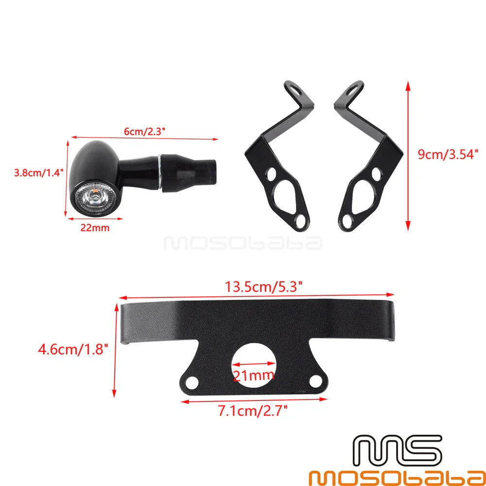 3 x Black Bullet 3 in 1 LED Turn Signal Tail Lights for Sportster S