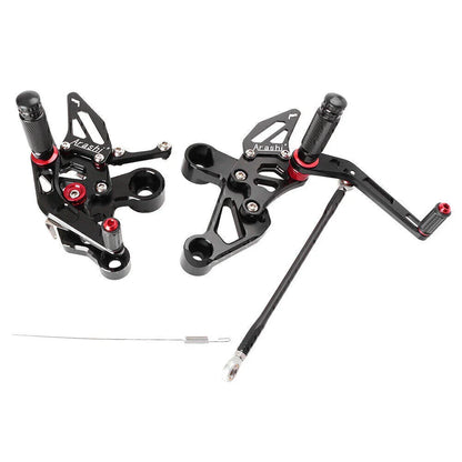 Black Adjustable Rearset Footpegs for Yamaha MT-09 FZ-09 (2014-2017)