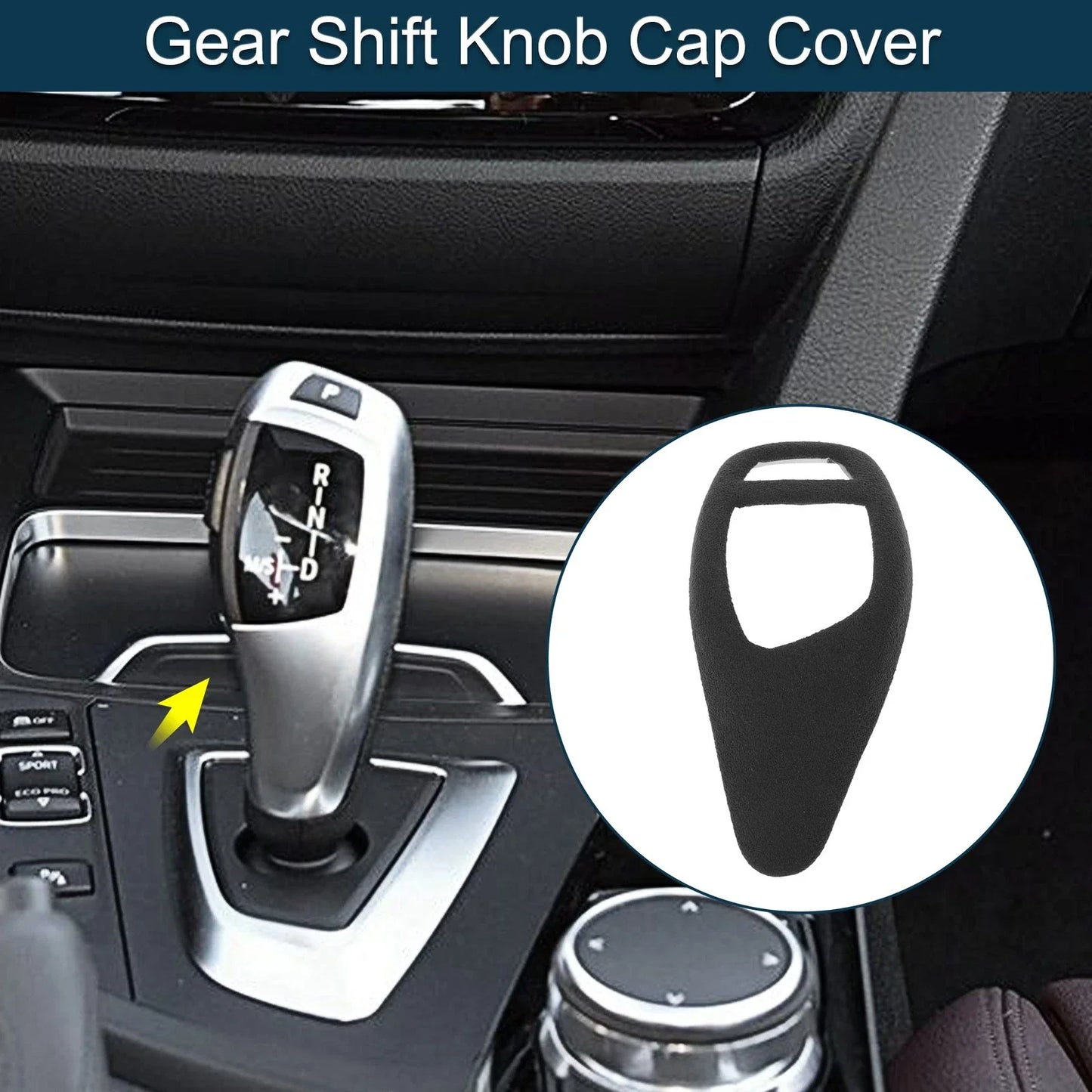 Gear Shift Knob Cap Cover for BMW 3/4 Series (2013-2019) Dark Gray