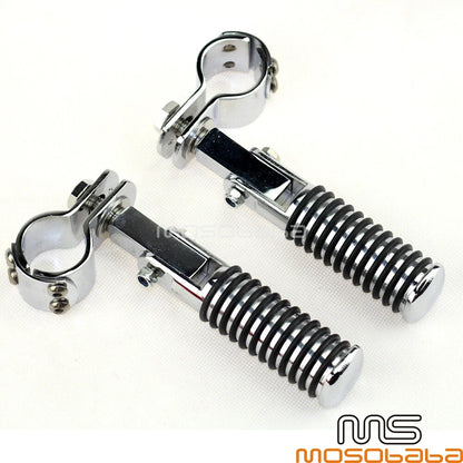 1 1/4" Engine Crash Bar Foot Pegs for Honda Harley Dyna
