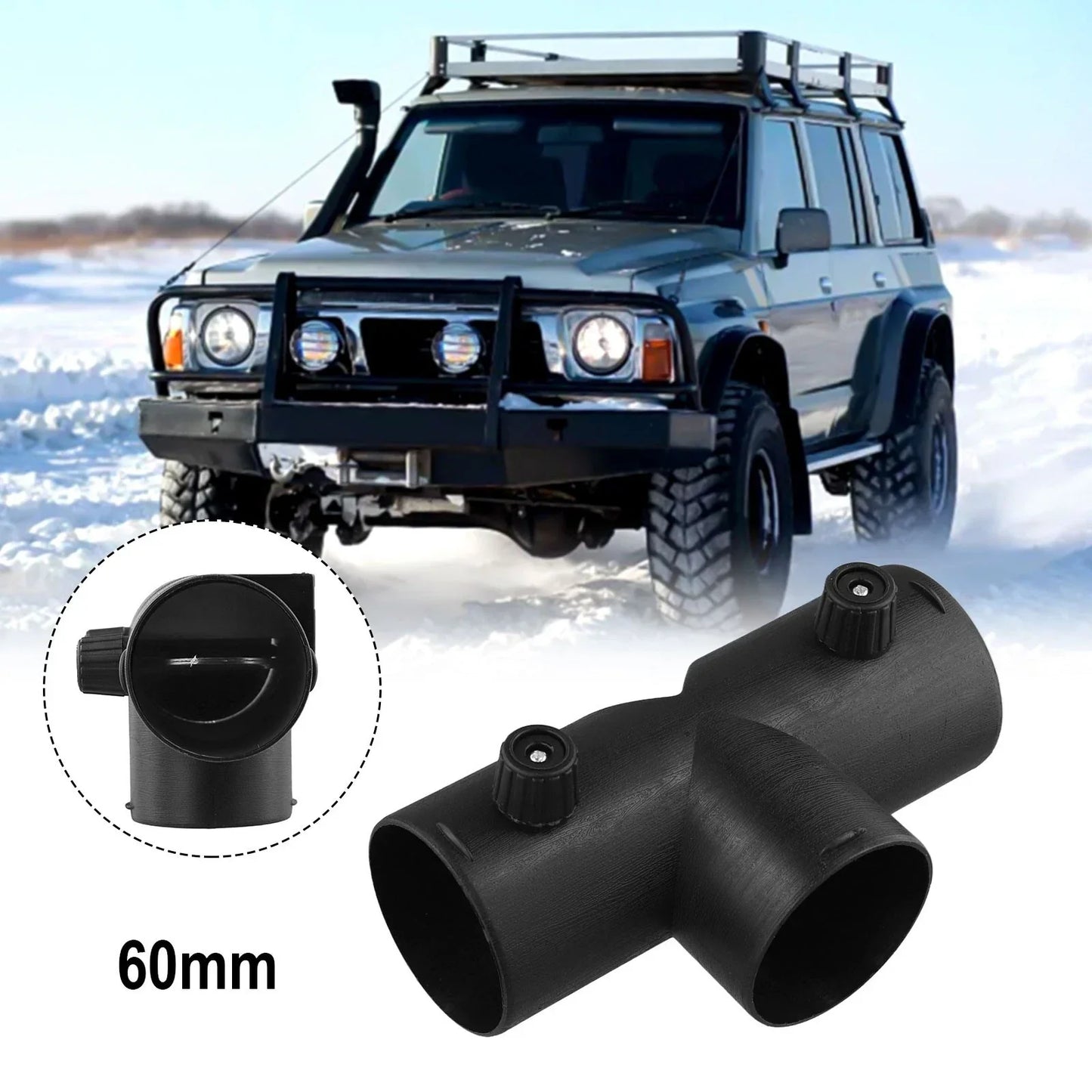 Parking Heater T-out Connector / 1 Pcs 160mm 60mm / Plastic With Vavle Flap for Car