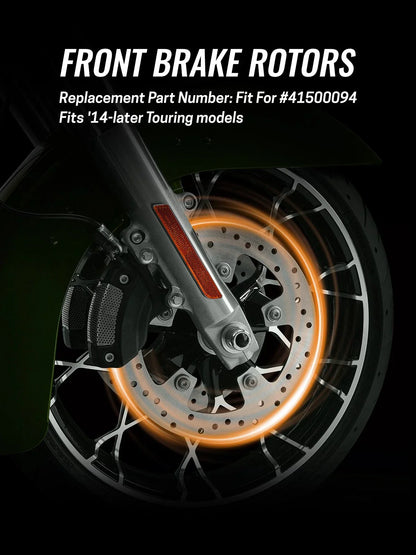 11.8" Front Brake Disc Rotors & Bolts for Harley Street Glide (2014-2024)