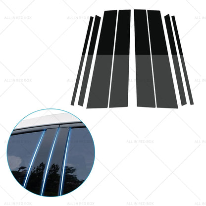 8x Black Pillar Post Covers for Honda Civic Sedan (2012-2015)