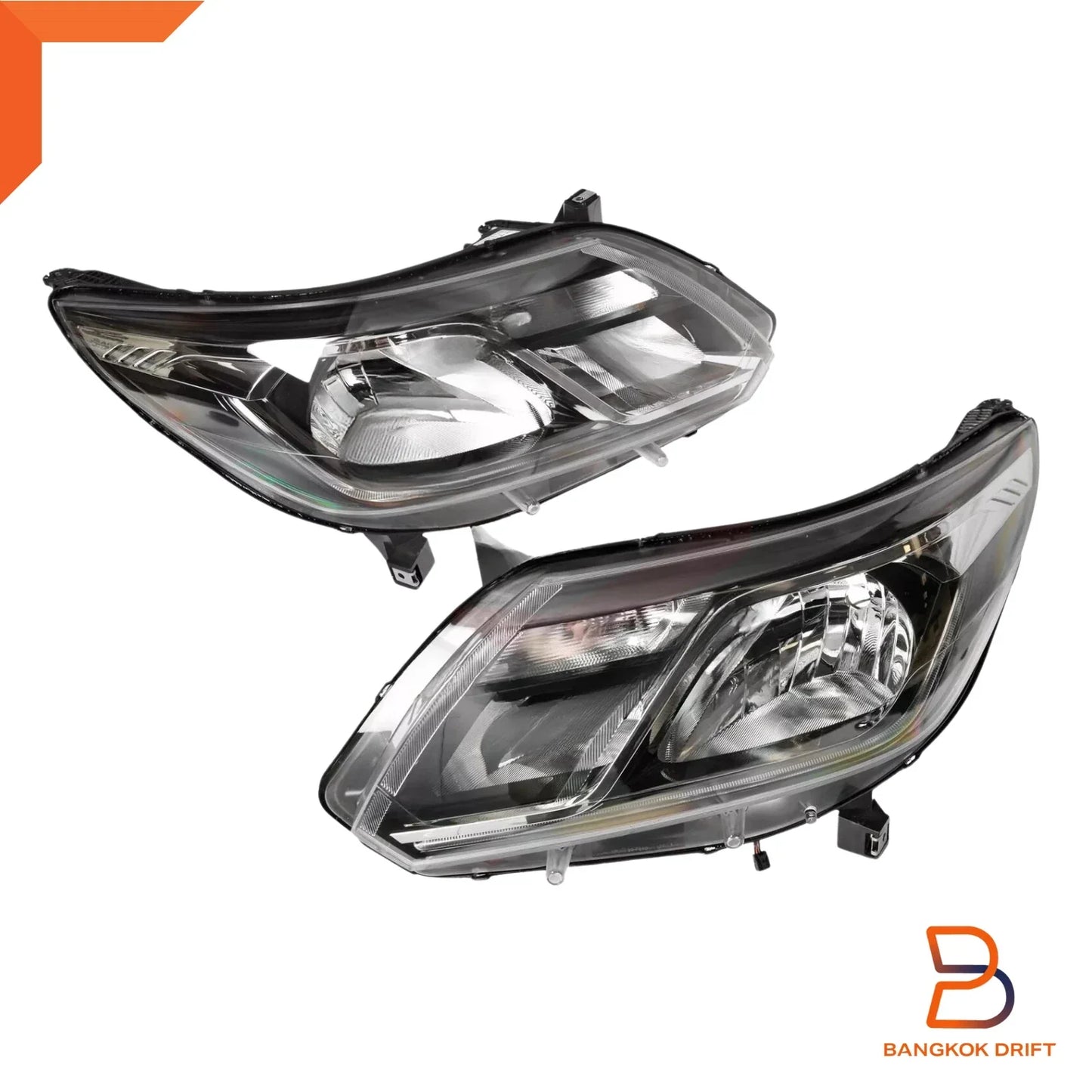 E-MARK DRL Headlight Lamp Chrome Trim for Holden Colorado, Trailblazer (17-23)