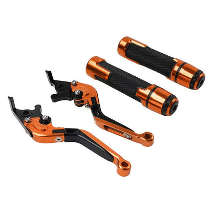 Orange Extendable Brake Clutch Lever Grip Set for Kawasaki Z1000 ZX9R (2003-2006)
